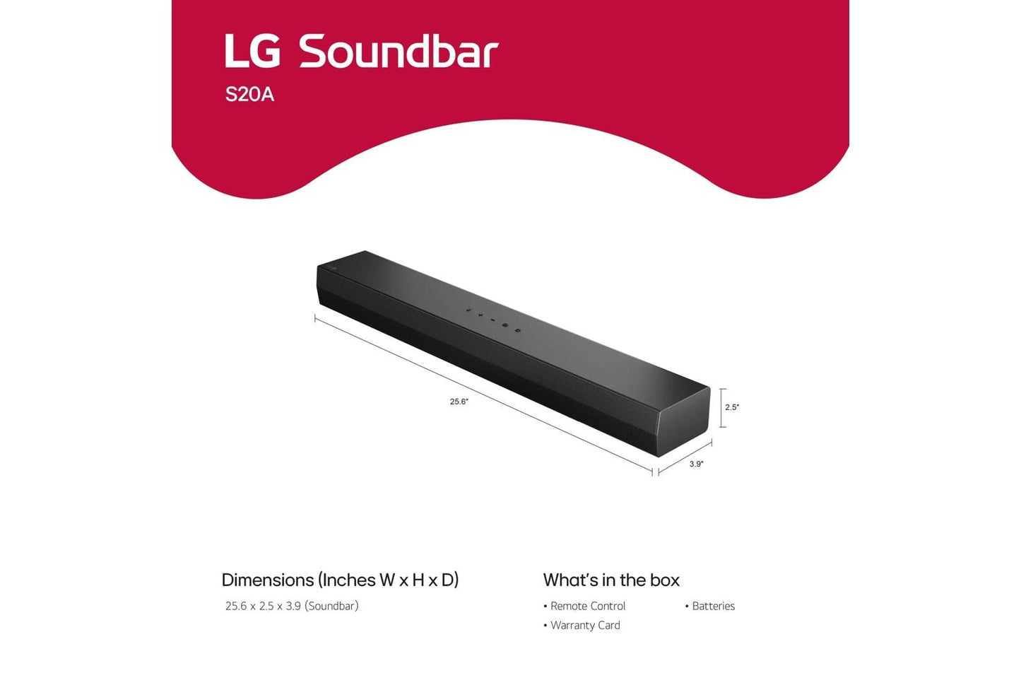 Lg S20A S20A LG Soundbar for TV with Dolby Audio™ 2.0 channel