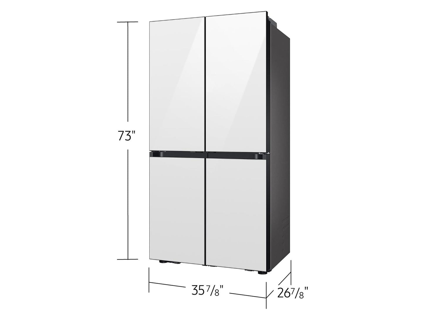Samsung RM80F22WEW Bespoke 22 cu. ft. Counter Depth 4-Door French Door Refrigerator with Zero Clearance Fit & Food Showcase Door in White Glass