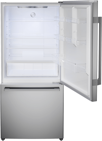 Bosch B33CM10SNS 100 Series, free-standing fridge-freezer with freezer at bottom, Brushed steel (with anti-fingerprint), Total No Frost