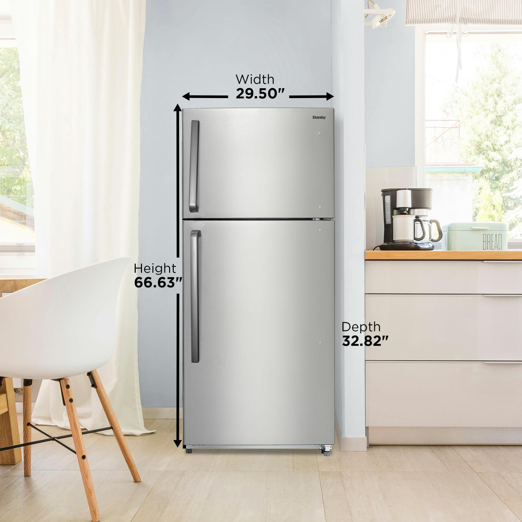 DFF180E2SSDB Danby 18.1 cu. ft. Apartment Size Fridge Top Mount in Stainless Steel