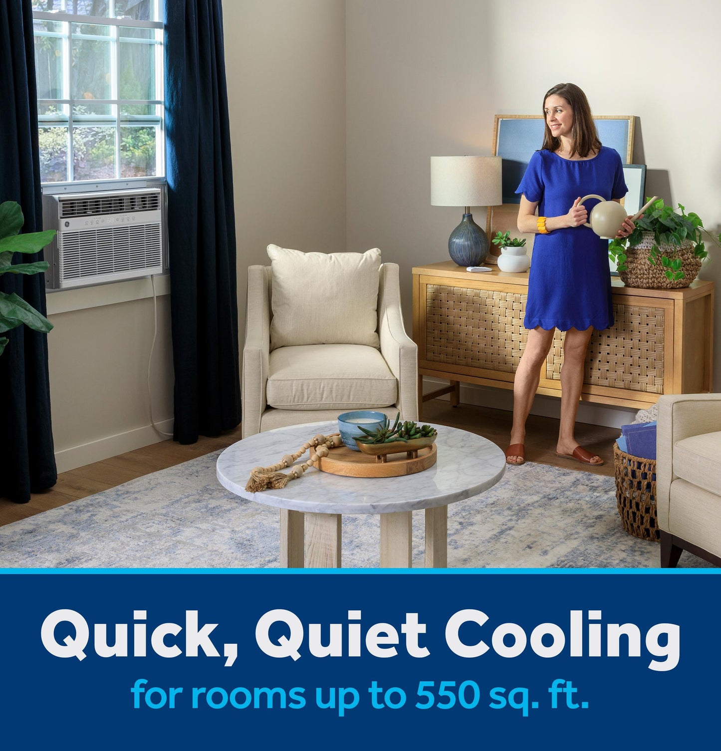AWGP12WWF GE® ENERGY STAR® 11,000 BTU Smart Heat/Cool with Heat Pump Electronic Window Air Conditioner for Large Rooms up to 550 sq. ft.