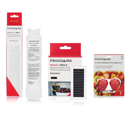 Frigidaire FRIGCOMBO5 EPTWFU01, PAULTRA2, and FRPFUFV2 Water and Air Filter Combo Kit with Produce Saver