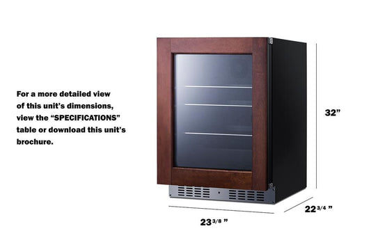 Summit AL57GPNRLHD 24" Wide Built-in Beverage Center, ADA Compliant (panel Not Included)