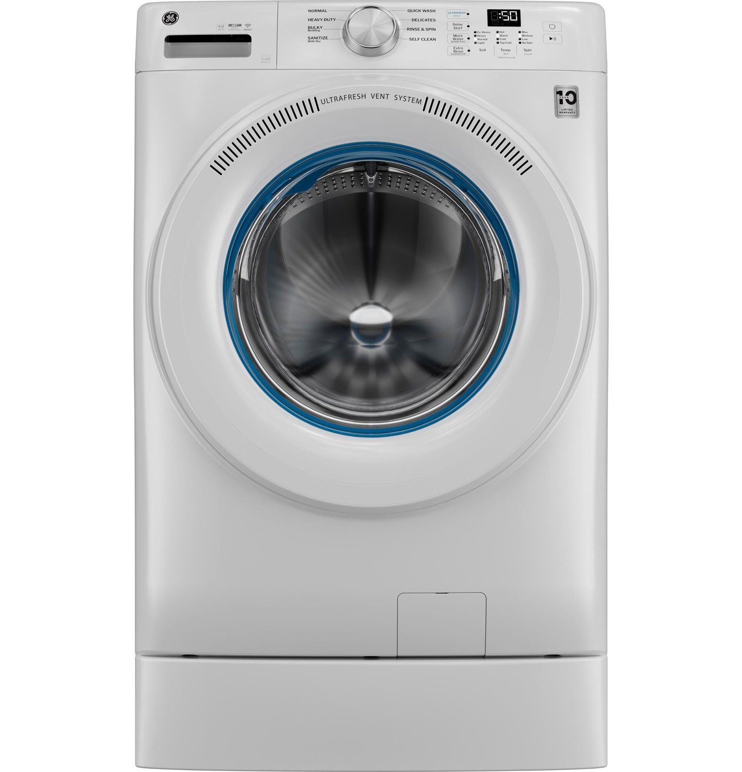 GFW350SSYWW GE® ENERGY STAR® 4.6 cu. ft. Capacity Smart Front Load Washer with UltraFresh Vent System with OdorBlock™