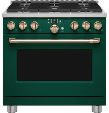 Cafe C2Y366P5TG2 Caf(eback)™ 36" Smart Dual-Fuel Commercial-Style Range with 6 Burners (Natural Gas)