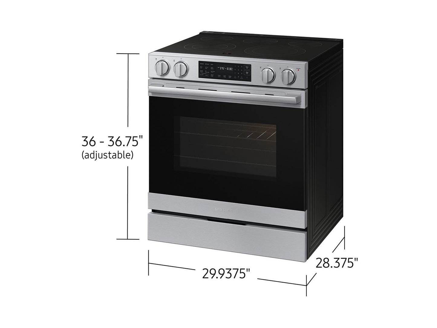 Samsung NSE80H63SR Bespoke Smart Slide-in Electric Range Pro Style Design  Air Fry Max  True Convection