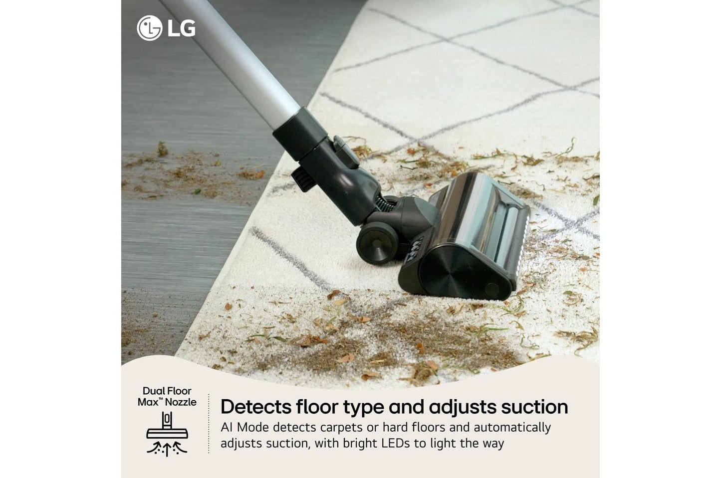 Lg C7325LC CordZero™ X9 Cordless Stick Vacuum with AI Mode Dual Floor Max™ Nozzle & LED Crevice Tool - Lunar Gray