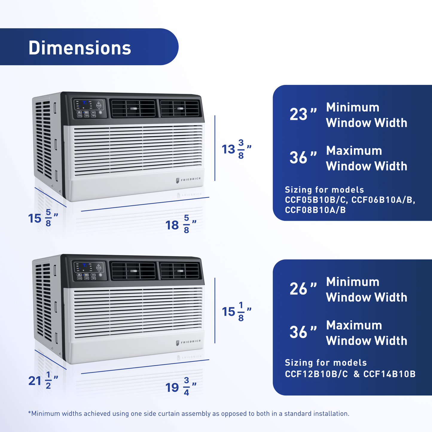 CCF12B10C Friedrich Chill Premier 12,000 BTU 115V Smart Window Air Conditioner - Cool Only