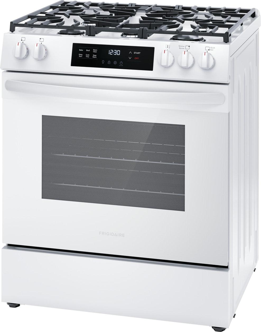 Frigidaire FCFG3062AW 30" Front Control Gas Range with Quick Boil
