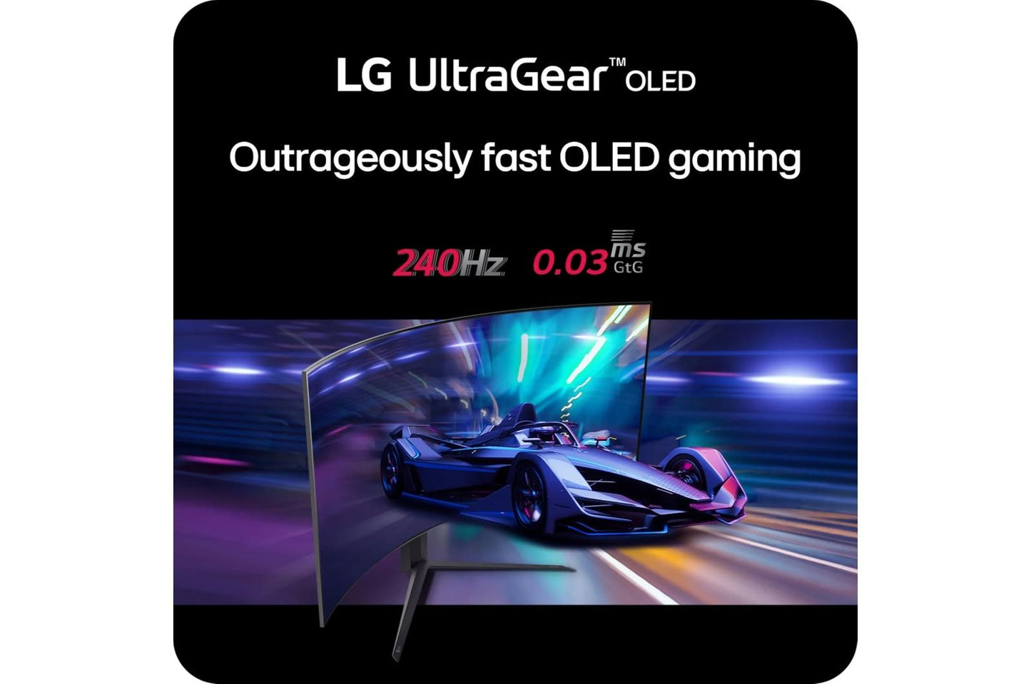 Lg 45GS96QBB 45 Inch UltraGear™ OLED WQHD 1440P 240Hz 0.03ms G-Sync Compatible 800R Curved Gaming Monitor with Built-in Speakers