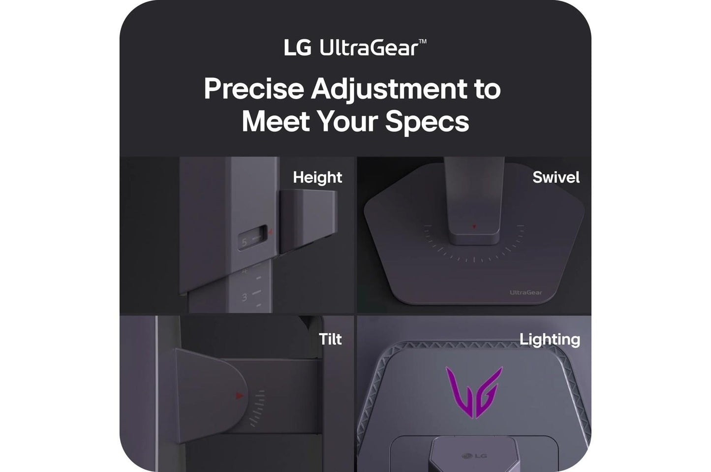 Lg 25G590BB 25 Inch UltraGear™ FHD IPS 1000Hz USB-C Monitor with Tilt/Height/Swivel Stand