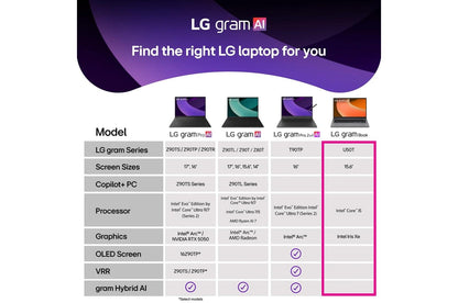 15U50TGARS2U1 LG gram Book 15.6 Inch, Thin and Lightweight Laptop, Windows 11 Home, Intel® Core™ i5-1334U, 8GB RAM, 512GB SSD, Titan Silver