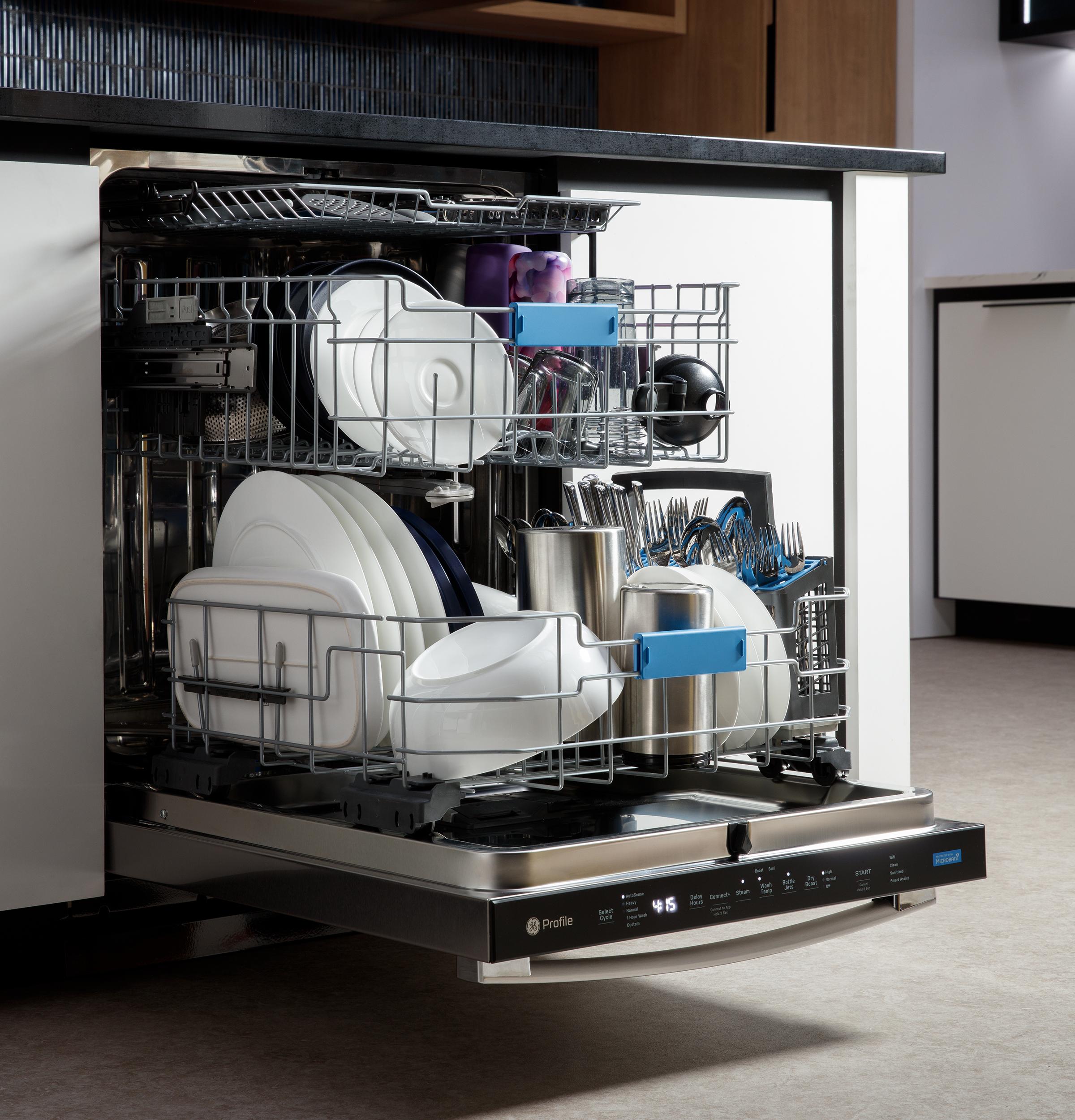 PDT715SYVFS GE Profile™ ENERGY STAR® Fingerprint Resistant Top Control Stainless Interior Dishwasher with Microban™ Antimicrobial Technology with Sanitize Cycle