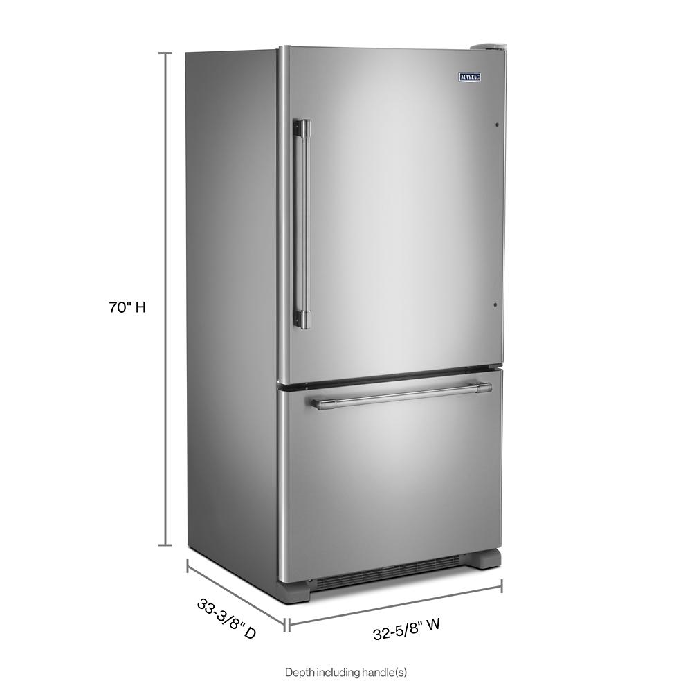 Maytag 33-Inch Wide Bottom Mount Refrigerator - 22 Cu. Ft.