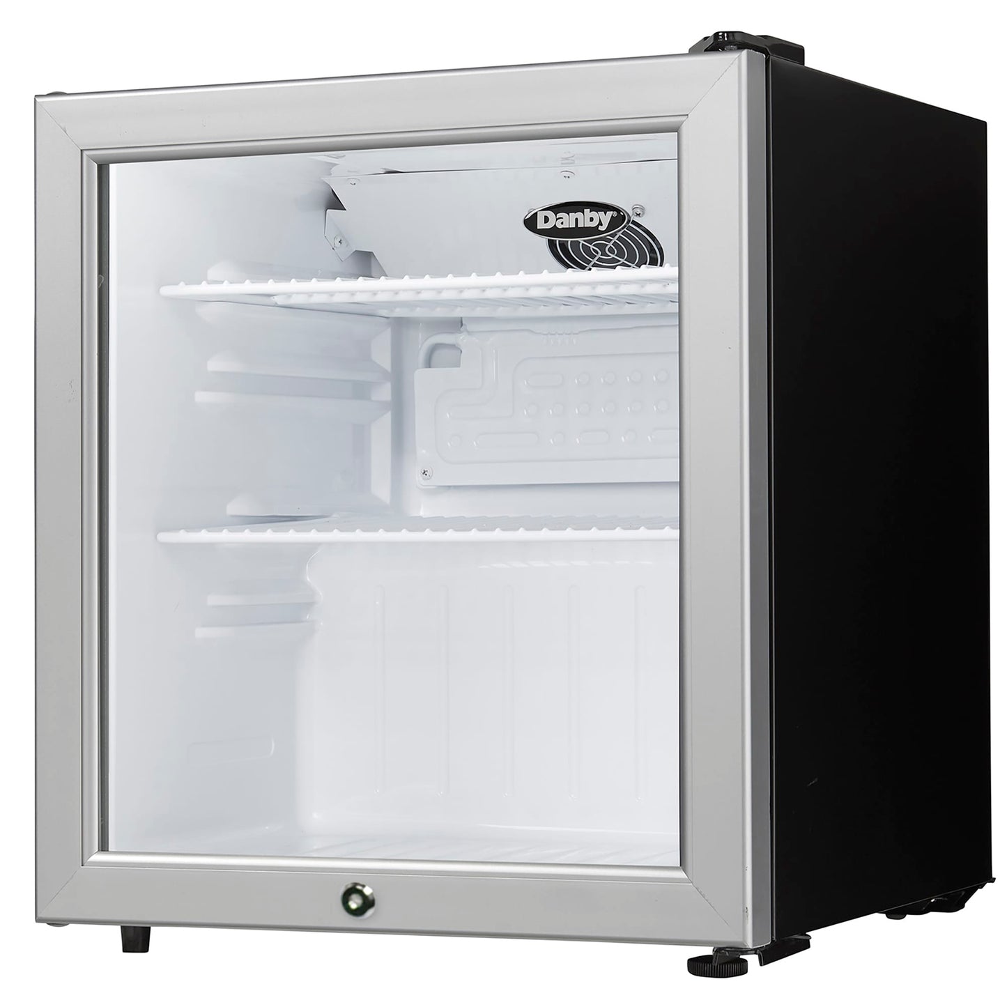 DAG016A2BDB Danby 1.6 cu. ft. Compact Glass Door Fridge in Platinum