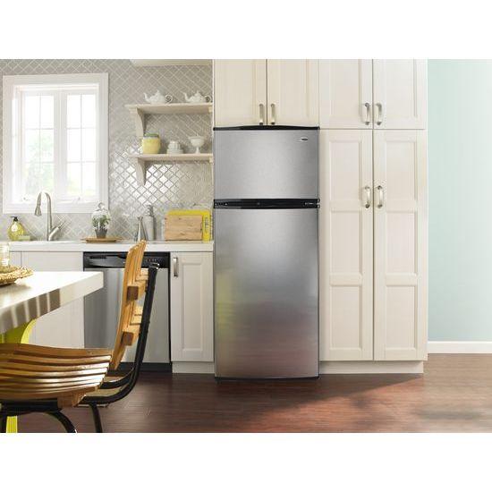 18 cu. ft. Top-Freezer Refrigerator with Optional Ice Maker - stainless steel