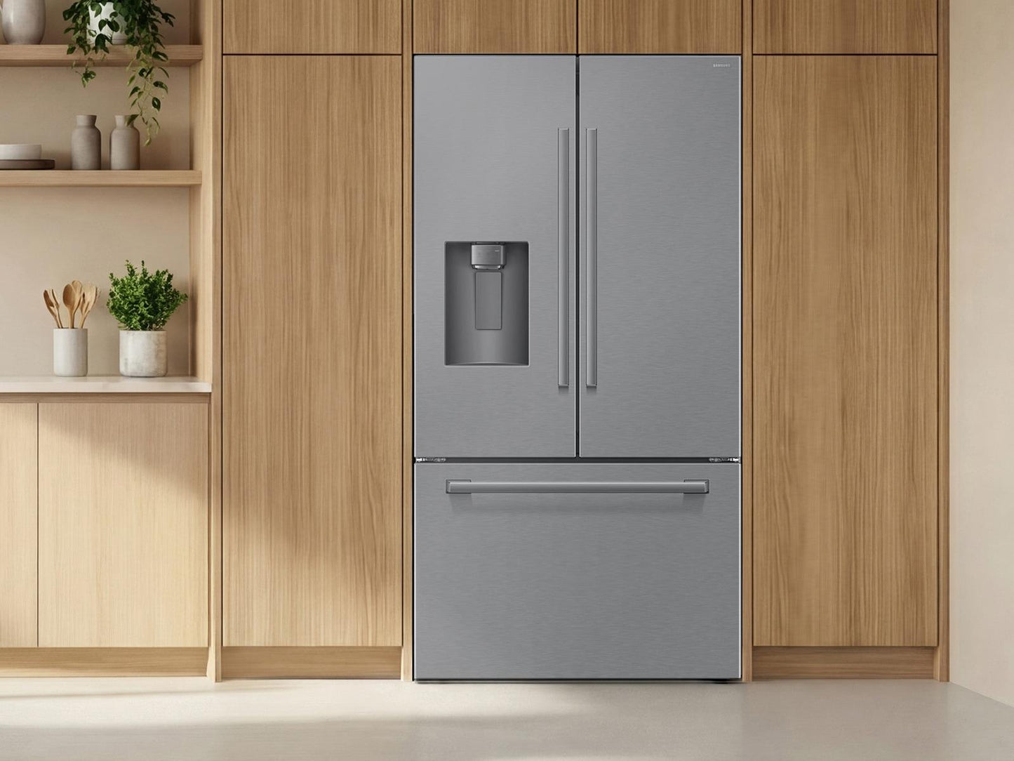 Samsung RF70H25HER Bespoke AI 3-Door French Door Zero Clearance Fit  Dual Auto Ice Maker  24 cu. ft.