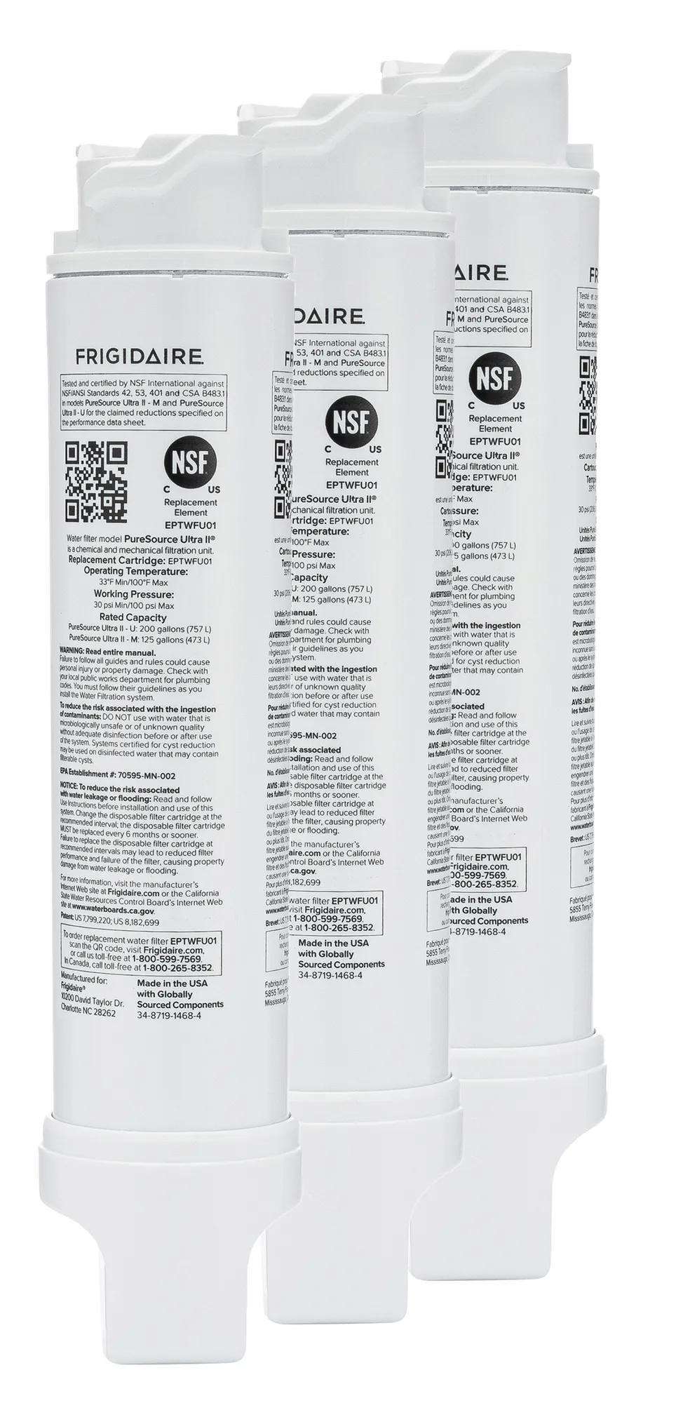 Frigidaire EPTWFU013PAK PureSource Ultra® II Water and Ice Refrigerator Filter - Set of 3