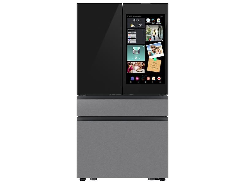 Samsung RF90F23AECR Bespoke 23 cu. ft. Counter Depth 4-Door French Door Refrigerator with AI Family Hub™+ & AI Vision Inside™ in Charcoal Glass and Stainless Steel