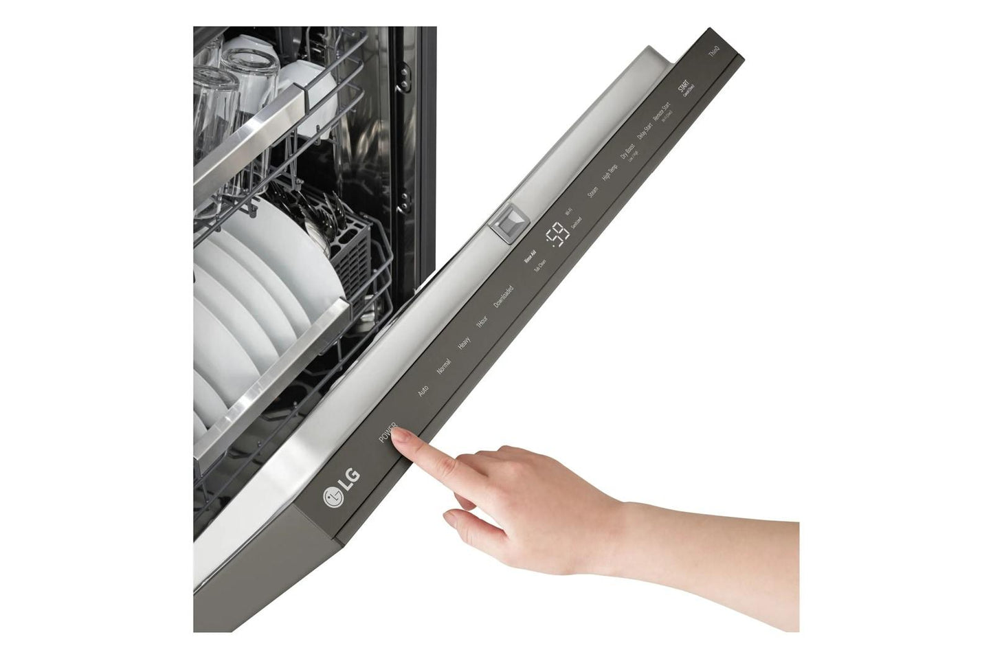 Lg LDNPH753D Smart FlushFit™ Top Control Dishwasher with 1-Hour Wash & Dry, QuadWash® Pro, TrueSteam® and Dynamic Heat Dry™ w/AutoVent Dry™