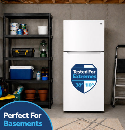GPS19KGZWW GE 19 Cu. Ft. Garage Ready Top-Freezer Refrigerator