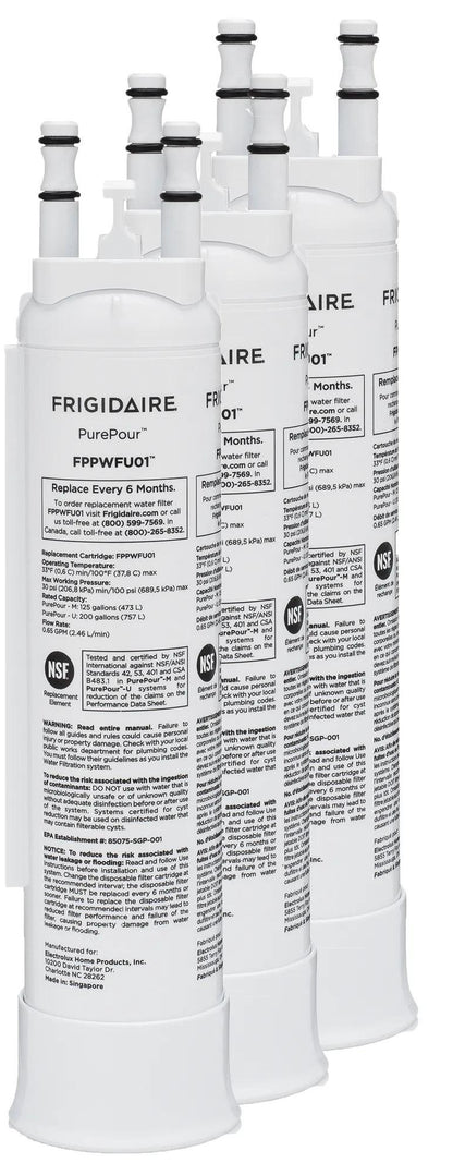 Frigidaire FPPWFU013PAK PurePour™ Water and Ice Refrigerator Filter PWF-1™ - Set of 3
