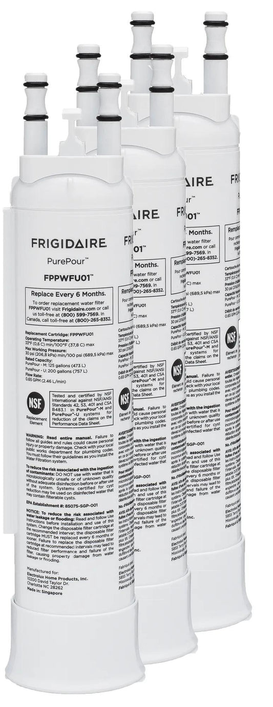 Frigidaire FPPWFU013PAK PurePour™ Water and Ice Refrigerator Filter PWF-1™ - Set of 3