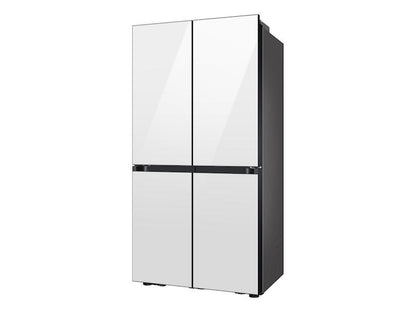Samsung RF23DB960012 Bespoke Counter Depth 4-Door Flex™ Refrigerator (23 cu. ft.) with Beverage Center™ in White Glass - (with Customizable Door Panel Colors)