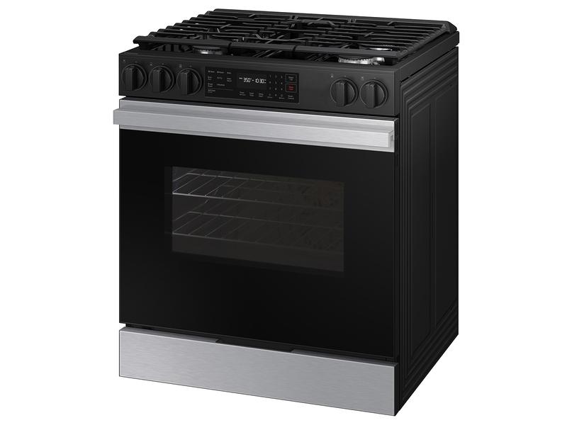 Samsung NSG6DG8100SR Bespoke 6.0 cu. ft. Smart Slide-In Gas Range with Precision Knobs in Stainless Steel