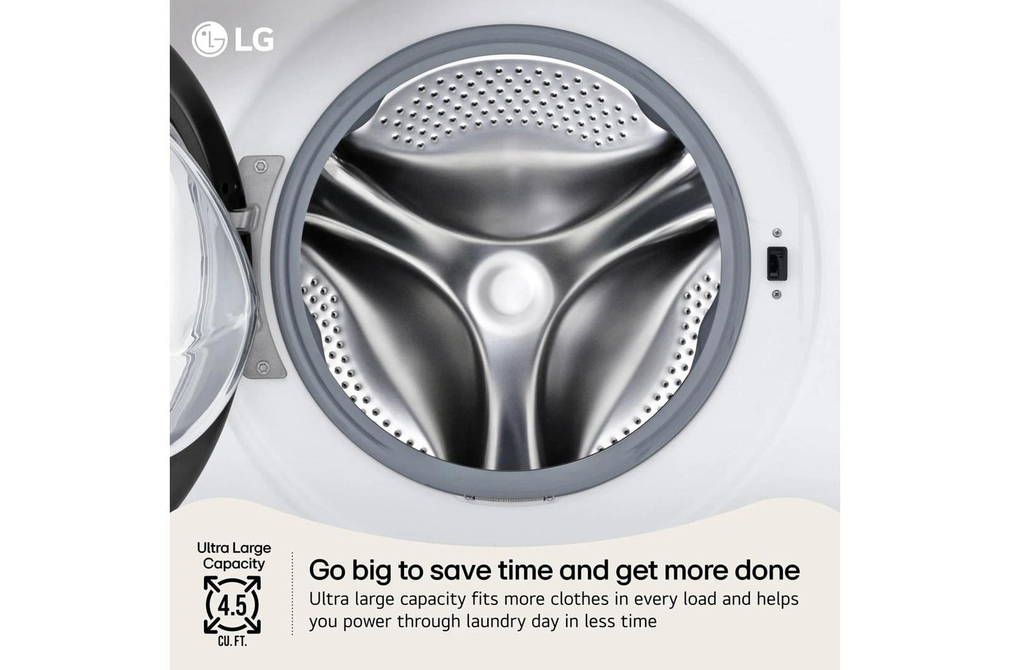 Lg WM3420CW 4.5 cu. ft. Ultra Large Capacity Smart Front Load Washer