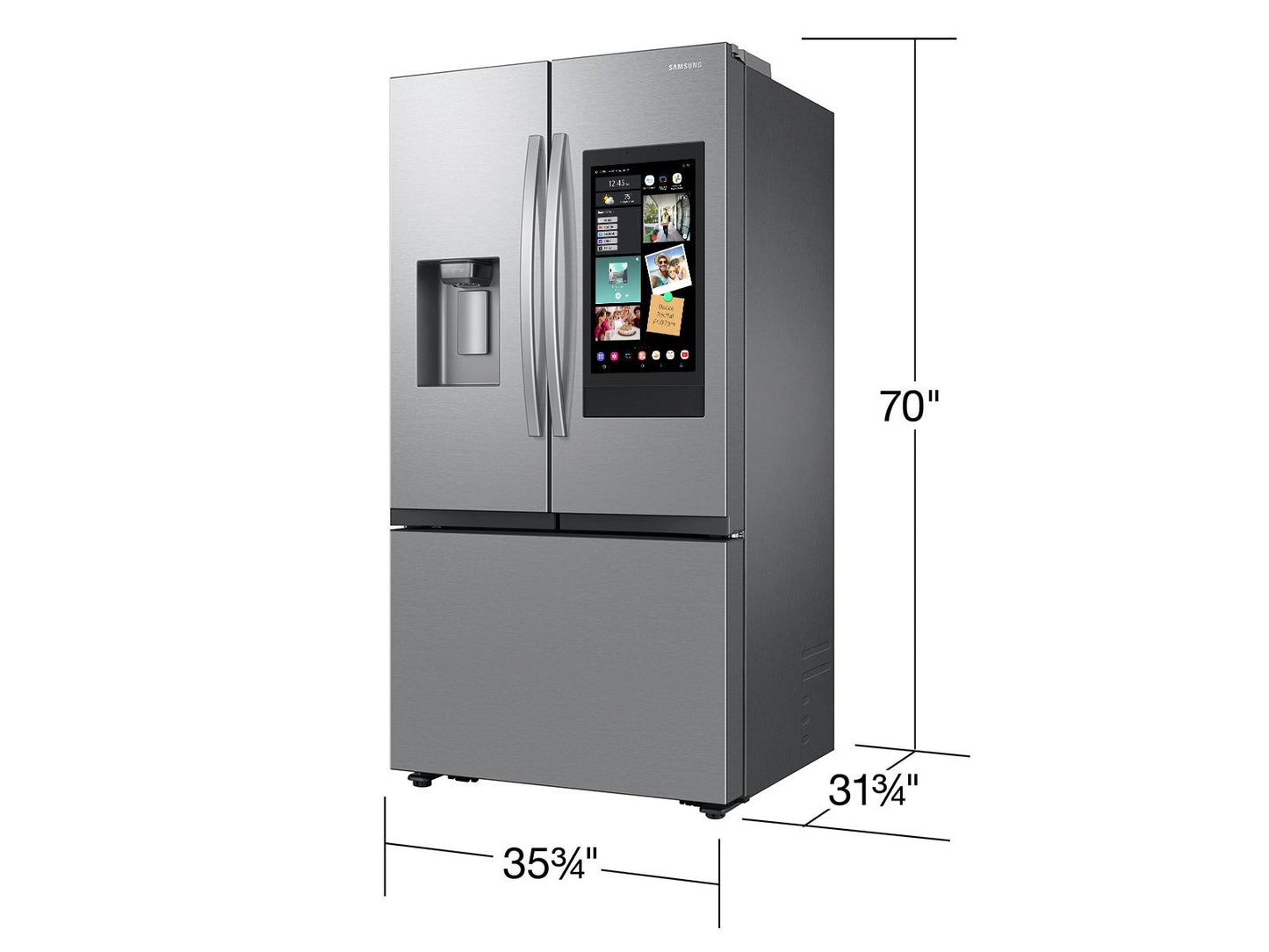 Samsung RF27CG5900SR Bespoke AI 3-Door French Door Family Hub™ & Mega Capacity  4 Types of Ice  25 cu.ft.