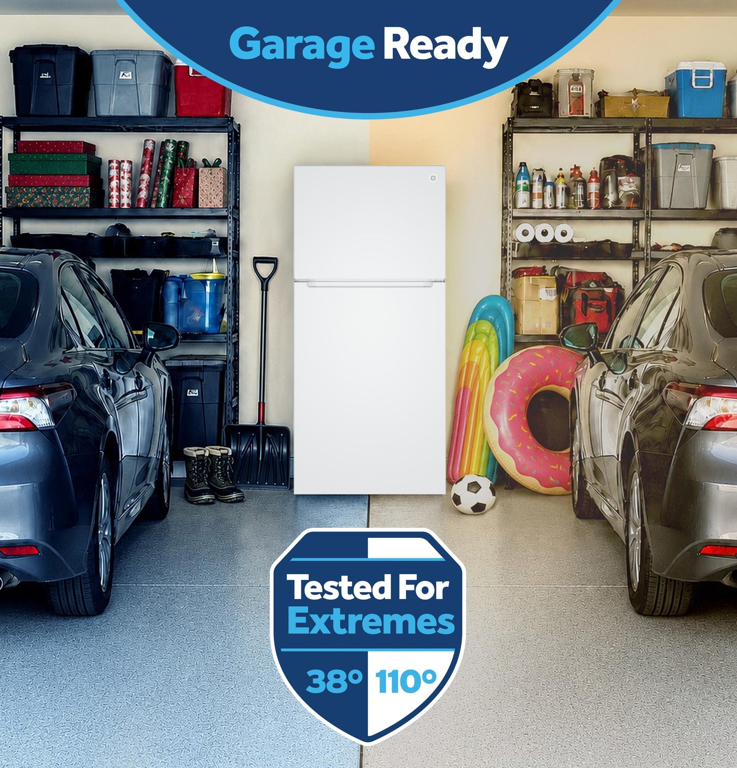 GPS21KGZWW GE® 21 Cu. Ft. Garage Ready Top-Freezer Refrigerator