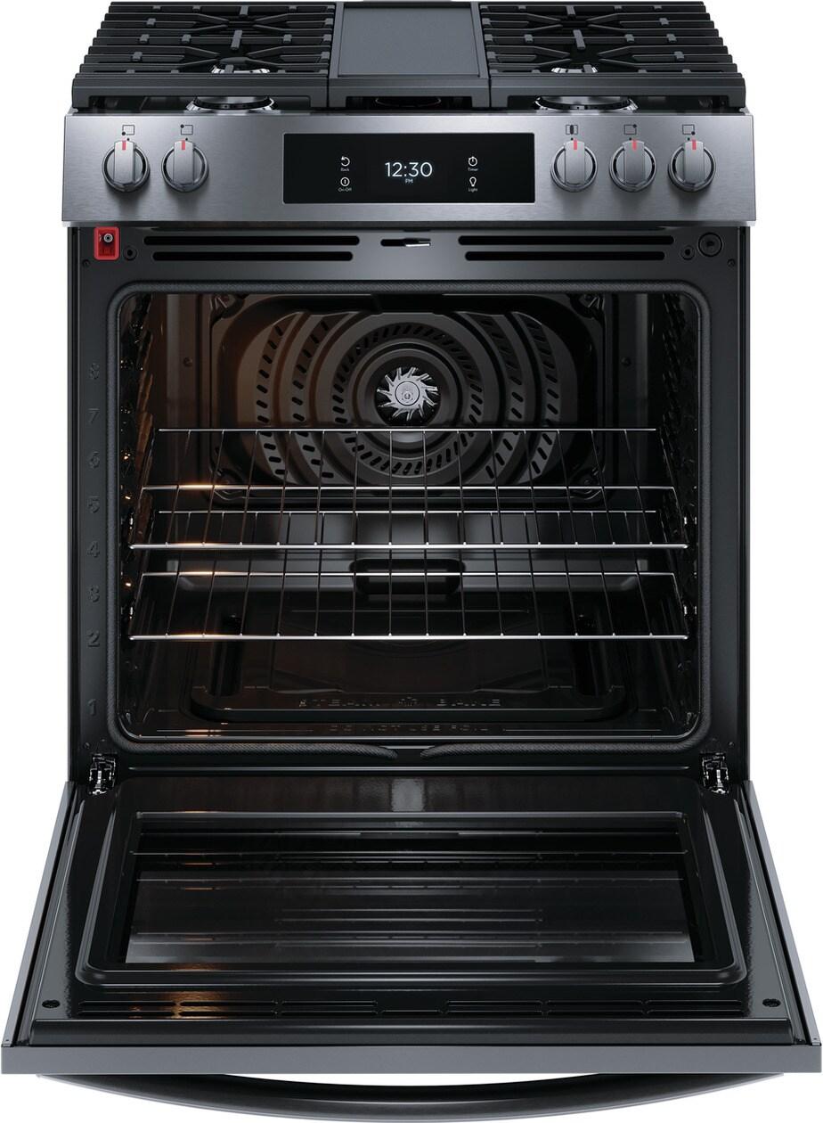 Frigidaire GCFG3060BD 30" Front Control Gas Range with Total Convection