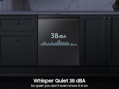 Samsung DW90F89T0UMT 38 dBA Bespoke Smart Dishwasher with 3rd Rack Washing System in Fingerprint Resistant Matte Black Steel