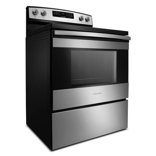 Amana® 30-inch Electric Range with Self-Clean Option - Black-on-Stainless