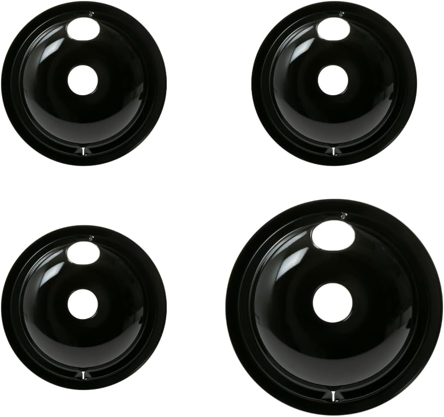 Ge Appliances GE3618PA Range 4-Piece Porcelain Drip Pan Set - 4-Pack Includes 3 6" and 1 8" Pans
