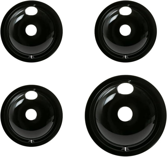 Ge Appliances GE3618PA Range 4-Piece Porcelain Drip Pan Set - 4-Pack Includes 3 6" and 1 8" Pans
