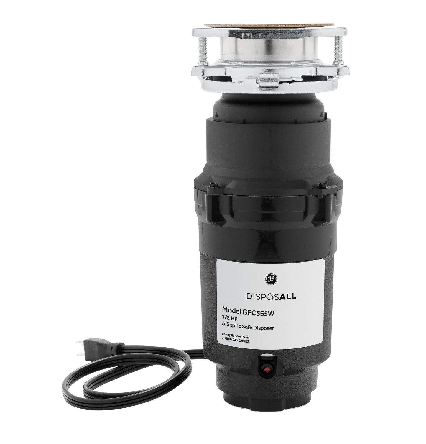 GFC565W GE DISPOSALL® 1/2 HP Continuous Feed Garbage Disposer Corded