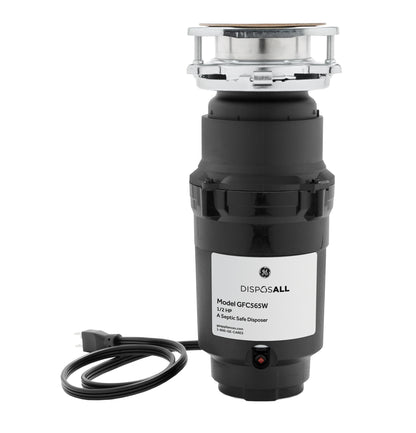 GFC565W GE DISPOSALL® 1/2 HP Continuous Feed Garbage Disposer Corded