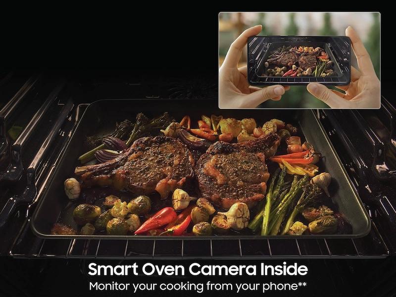 Samsung NSI6DG9900SR Bespoke 6.3 cu. ft. AI Slide-In Induction Range with AI Hub™ & Smart Oven Camera in Stainless Steel