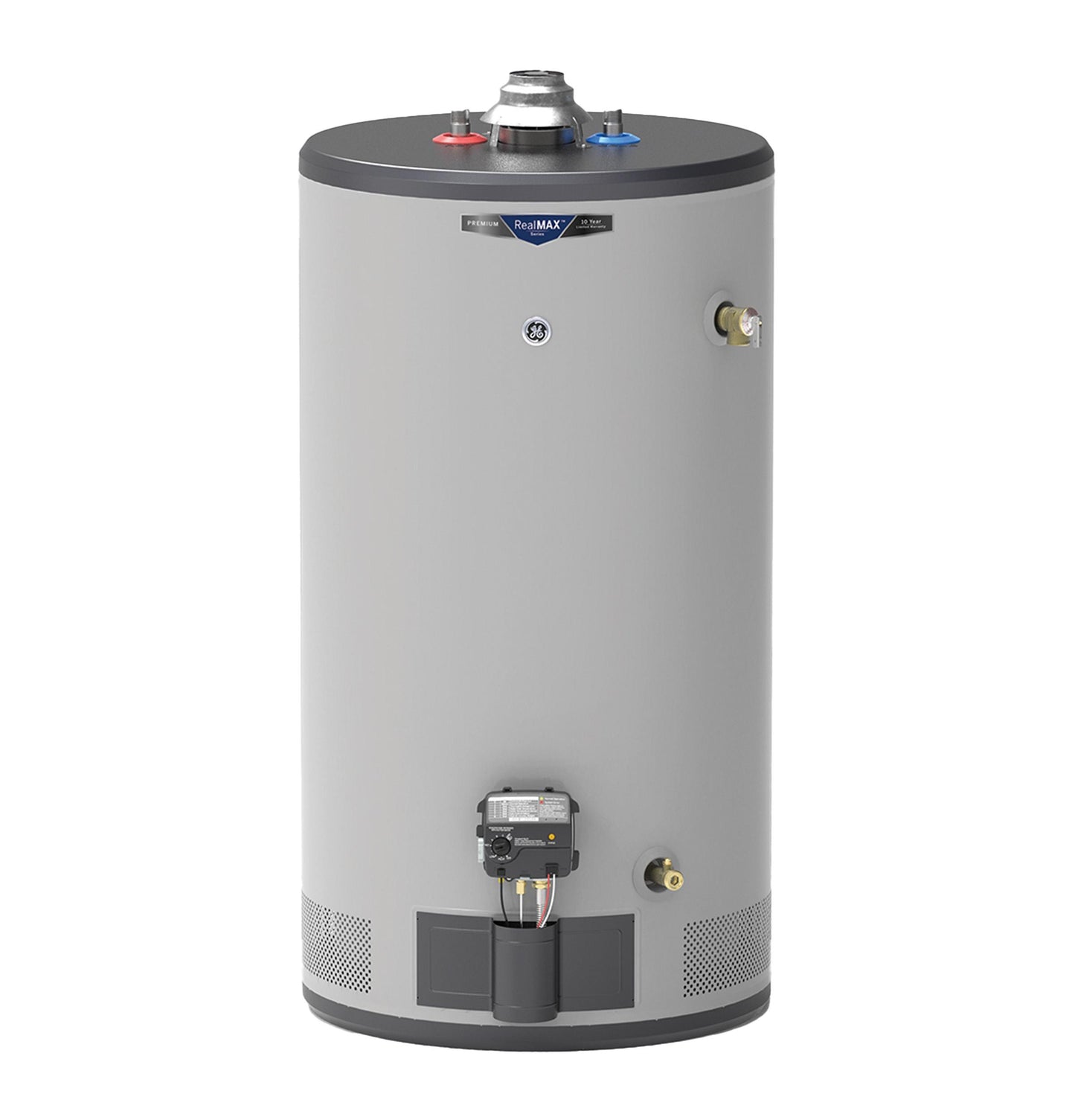 GG50S10BXR GE RealMAX Premium 50-Gallon Short Natural Gas Atmospheric Water Heater