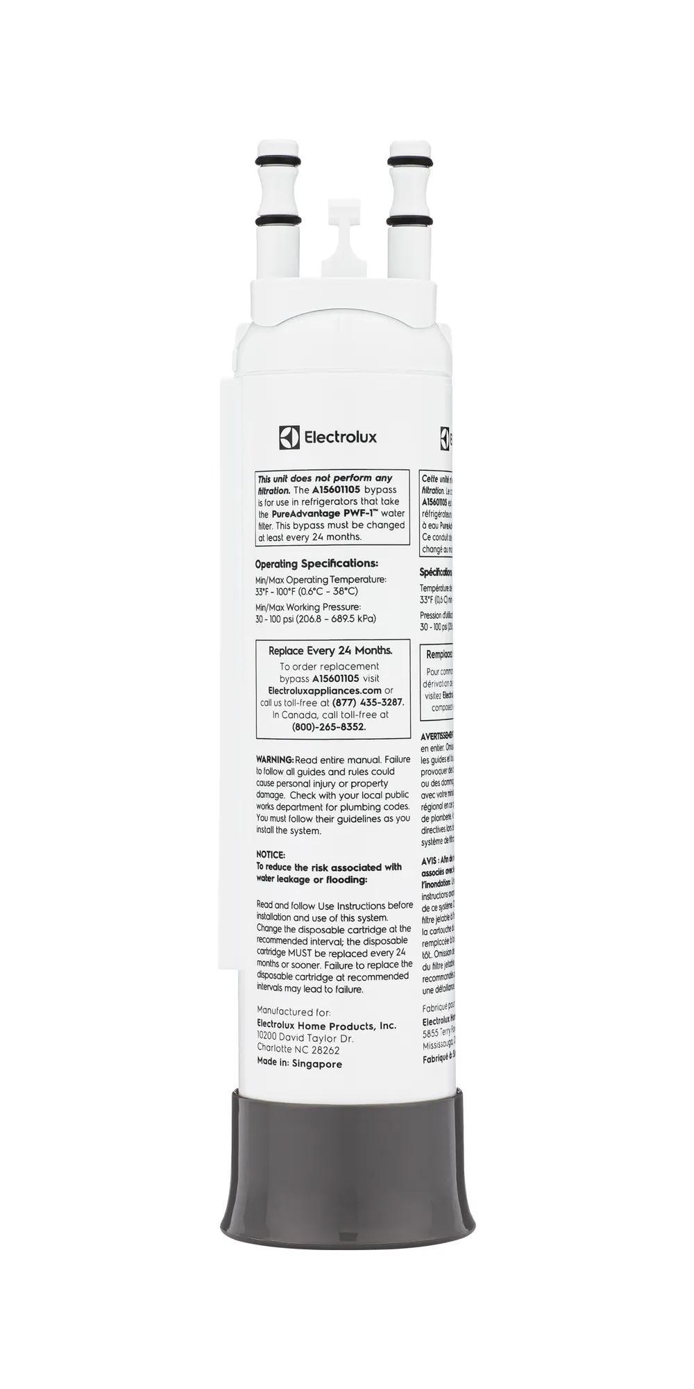Electrolux A15601105 PureAdvantage™ Water Filter Bypass for PWF-1™ EPPWFU01