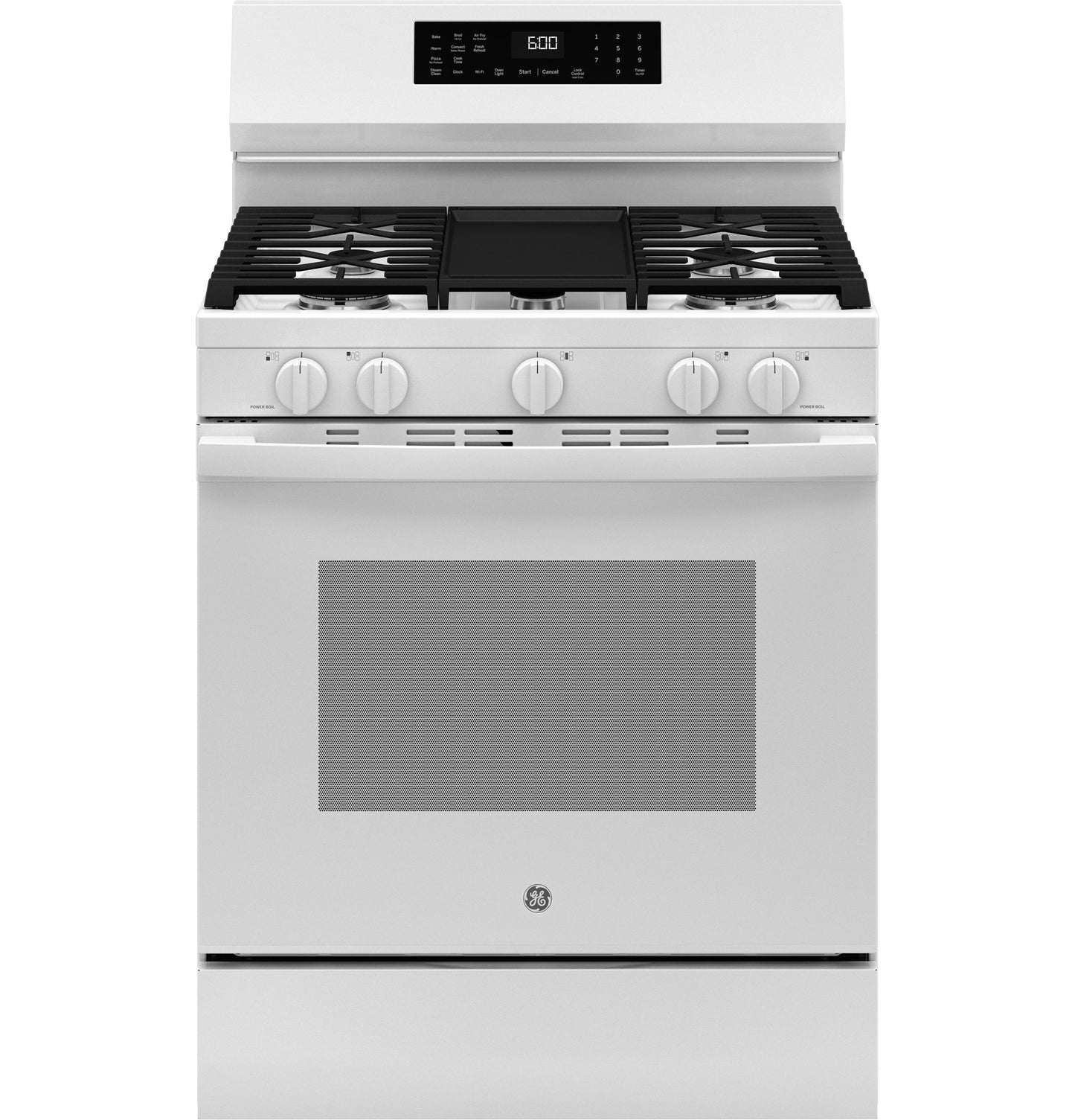 GGF600AVWW GE® 30" Free-Standing Gas Convection Range with No Preheat Air Fry and EasyWash™ Oven Tray