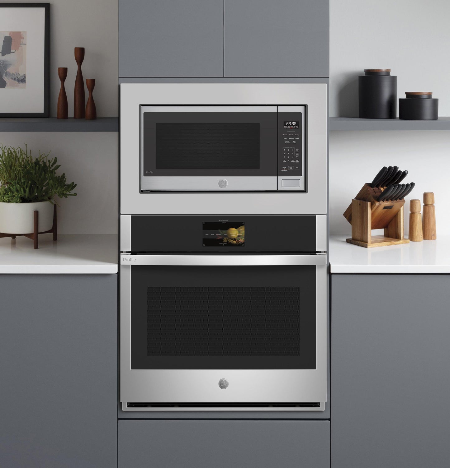 PCWK22U1WSS GE Profile™ 2.2 Cu. Ft. Built-In Sensor Microwave Oven
