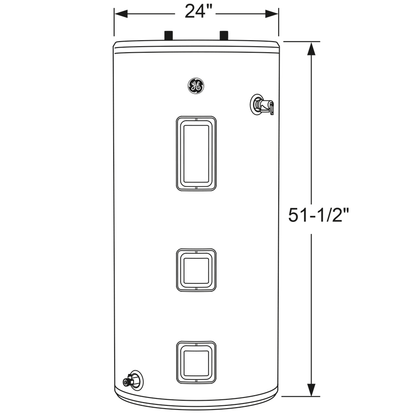 GE50S10BAM GE® 50 Gallon Short Electric Water Heater