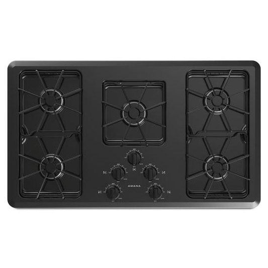 36-inch Gas Cooktop with Front Controls - black