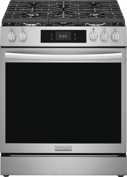 Frigidaire GCFG3070BF 30" Front Control Gas Range with Stone-Baked Pizza