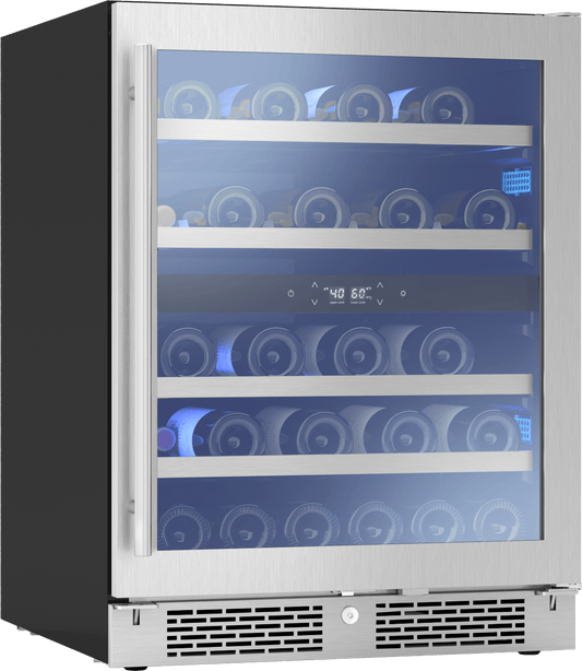 Zephyr PRW24C02AGADA Presrv ADA Wine Cooler, 24in Compact, SS+Glass, Reversible Door + Lock, 2 zones