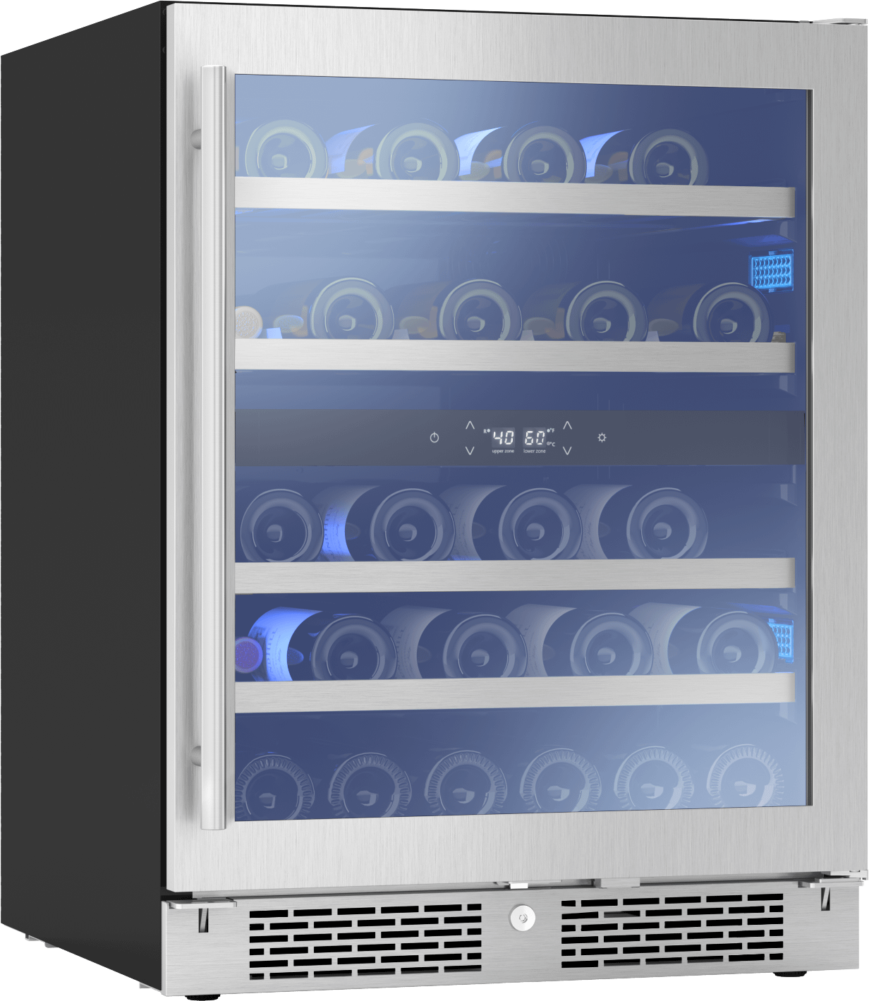 Zephyr PRW24C02AGADA Presrv ADA Wine Cooler, 24in Compact, SS+Glass, Reversible Door + Lock, 2 zones