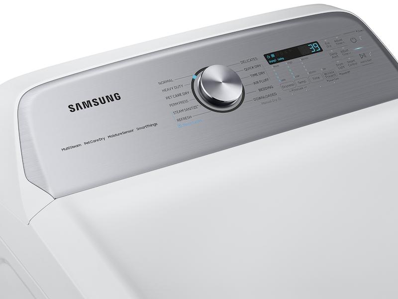 Samsung DVE54CG7150W 7.4 cu. ft. Smart Electric Dryer with Pet Care Dry and Steam Sanitize+ in White